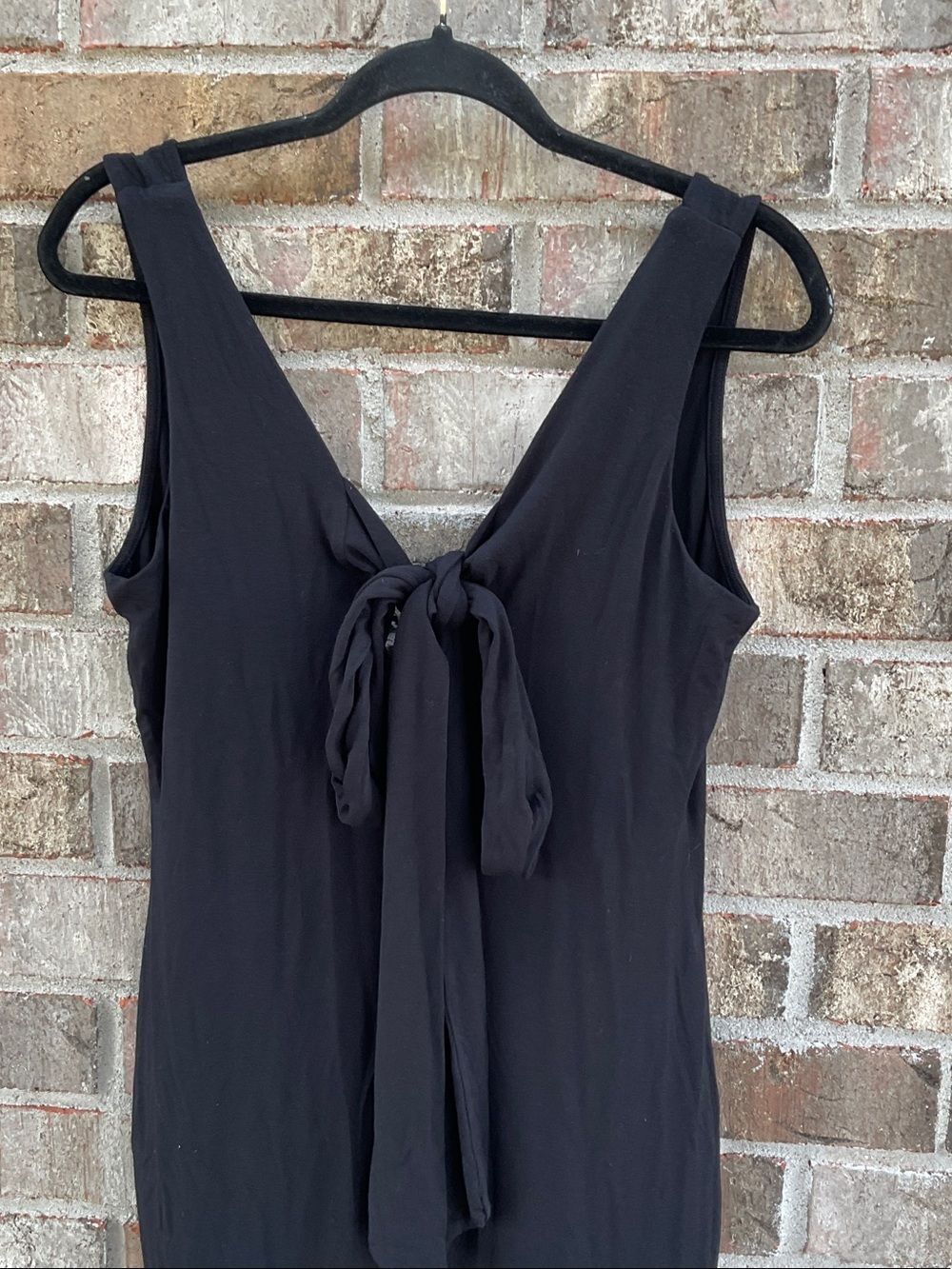 Take 50% OFF- ASOS Classic Black Tie-Front Midi Dress, Size-10 - Picture 4 of 10
